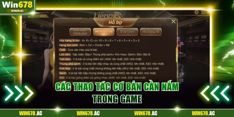 Các thao tác chơi cơ bản cần nắm trong game 