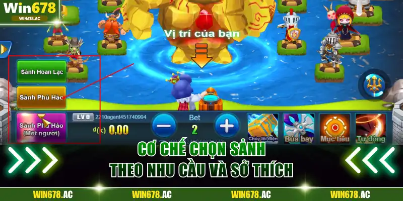 Cơ chế chọn sảnh theo nhu cầu và sở thích