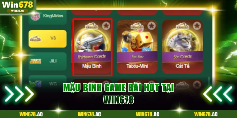 Mậu Binh game bài được săn đón tại Win678 