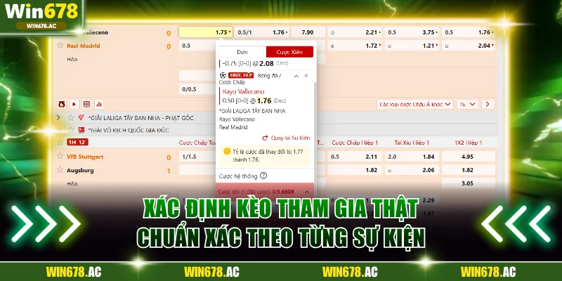 Xác định kèo tham gia thật chuẩn xác theo từng sự kiện